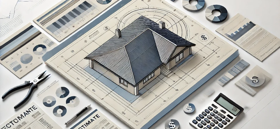 Graphic symbolizing roof age, insurance evaluations, and claim decisions.
